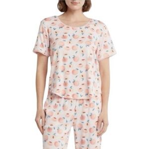 PJ Couture Lace Trim Rib Pink Pajama Set 2 Piece NWT M L Peaches